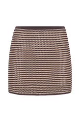 Omarosa Stripe Knit Mini Skirt - Chocolate/Nude